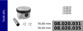 Tłok kompresora 70,00 mm