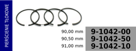 Pierścienie tłokowe kompresora 90,00 mm  -  2,5-2,5-2,5-4