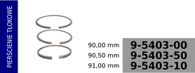 Pierścienie tłokowe kompresora 90,00 mm  -  2,5-2,5-4