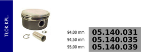 Tłok kompresora  94 mm - 352.130.0215 / 352.130.0615