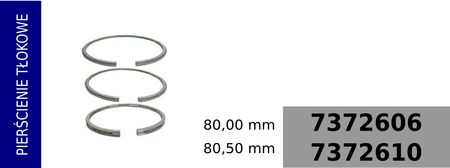 pierścienie tłokowe 80,00 mm