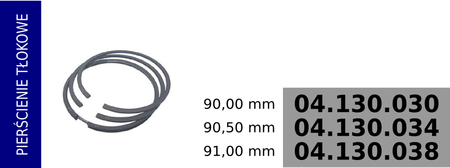 Pierścienie tłokowe kompresora 90,00 mm