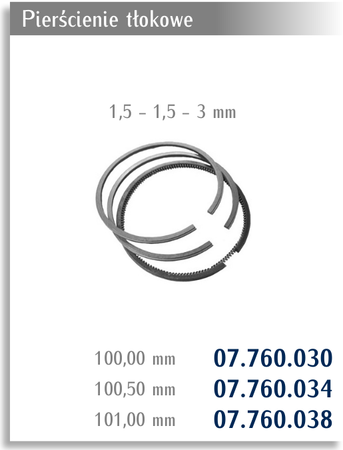 pierścienie tokowe 100 mm 1,5x1,5x3 mm