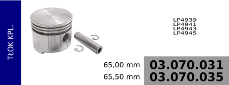 tłok kompresora 65,00 mm
