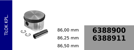 Tłok kompresora kompresora 86,00 mm